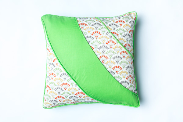 GREEN FAN 3 boho STYLE CUSHION 45cm X 45cm